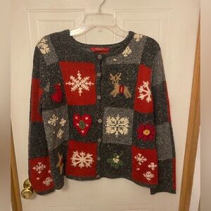 VTG Northern Isles Wool Blend Patchwork Holiday Sweater
